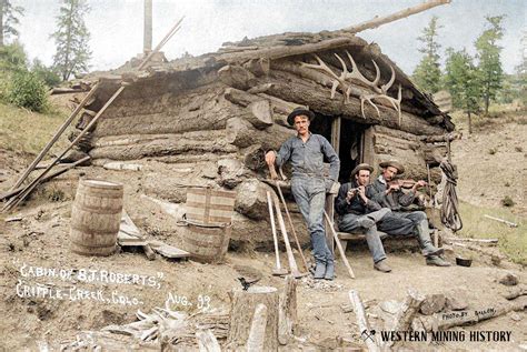 Cabin of S. J. Roberts, Cripple-Creek Colorado 1893 (colorized ...