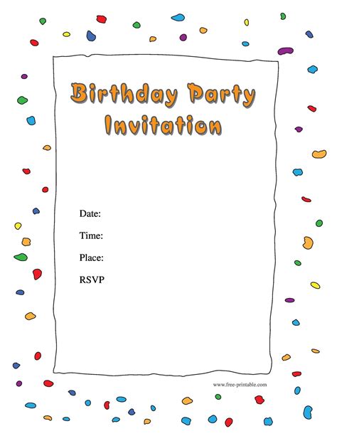 Party Invitations Printable Free