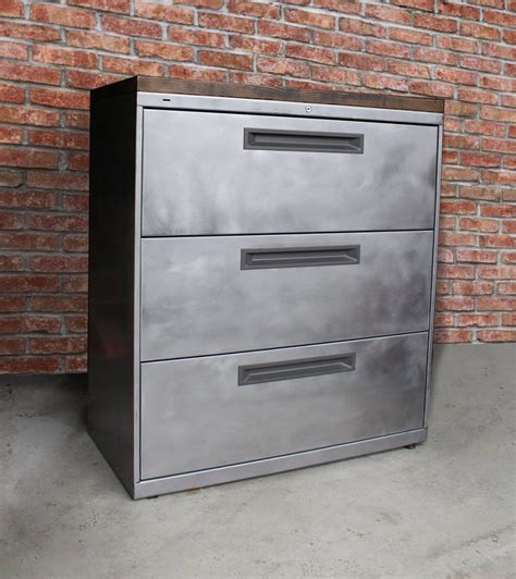 3-drawer Metal Filing Cabinet Refinished / 30 36 - Etsy