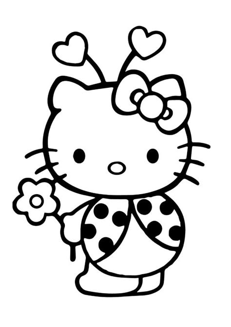 Hello Kitty with gift box Coloring Page | Hello kitty colouring pages ...