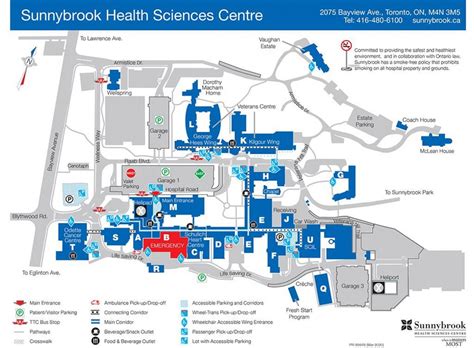 Sunnybrook hospital map - Map of Sunnybrook hospital Toronto (Canada)