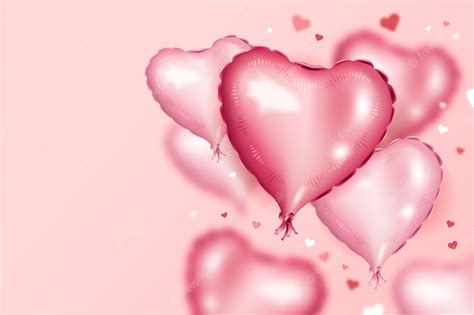 Free Vector | Background with pink heart shaped balloons for valentine ...