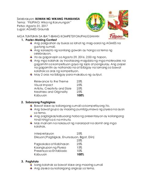 (DOC) BUWAN NG WIKA PLAN OF ACTIVITIES | Dan Escantilla - Academia.edu