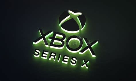 Xbox Series X Green Glow Logo on Dark Background Editorial Image ...