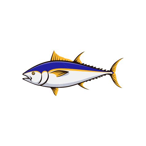 Cartoon Illustration Tuna Fish Clipart Isolated Transparent Background ...