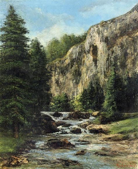 Study for Landscape with Waterfall - Gustave Courbet - WikiArt.org ...