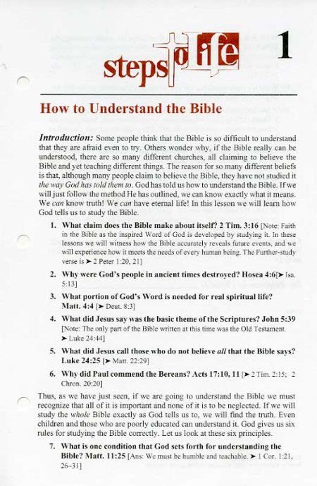 Steps to Life Bible Study Lessons - Steps to Life