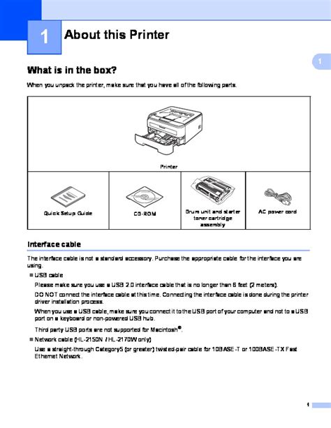 Brother HL-2140 HL-2150N HL-2170W Laser Printer Users Guide