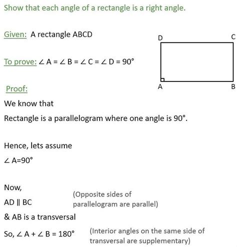 9. Show that each angle of rectangle is a right angle. - Brainly.in