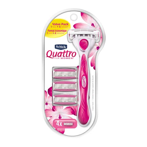 Schick Quattro for Women Razor + 4 Blade Refills - Shop Razors & blades ...