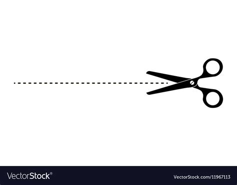 Cut here scissors Royalty Free Vector Image - VectorStock