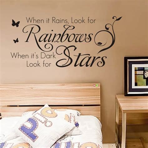 Rainbow Quotes Wall Decal English Saying & Phrases Wall sticker Living ...