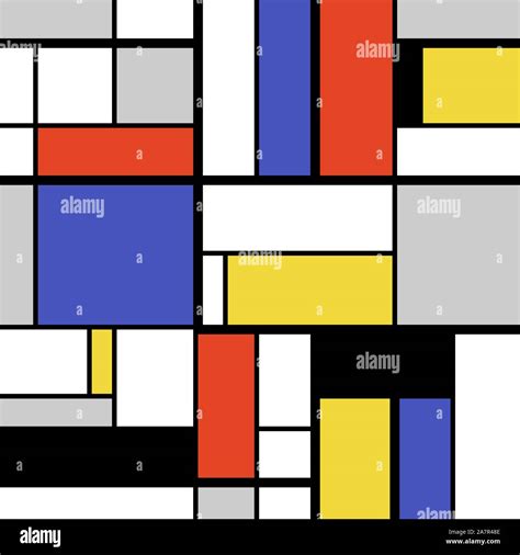 Abstract geometric art pattern - Mondrian style squares and rectangles ...