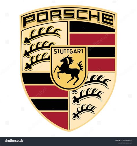 Porsche Logo Art Icon Emblem Sign Stock Vector (Royalty Free ...