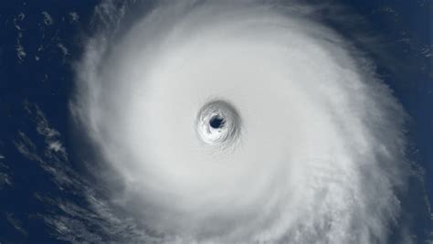 Hurricane Eye Wall, An Aerial View Of A Large Hurricane's Eye Wall And ...