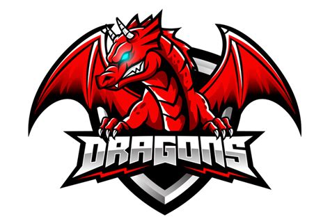 Red dragon esports logo design By Visink | TheHungryJPEG | Logo dragon ...