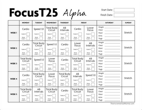 T25 Alpha Workout Calendar Pdf | EOUA Blog