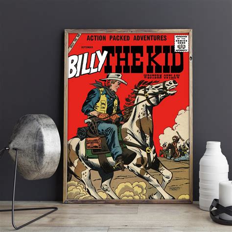 VINTAGE WESTERN POSTER Billy the Kid Art Print, Quality Reproduction - Etsy