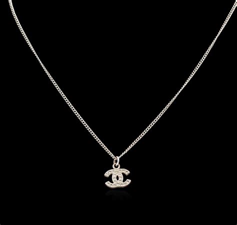 Authentic Chanel Rhinestone Logo Necklace