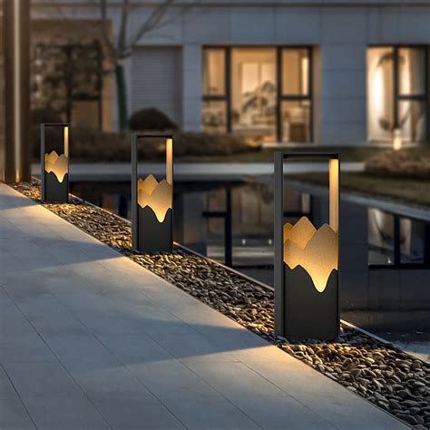 Modern Outdoor Post Lights LED Pillar Light Solar Landscape Lighting ...