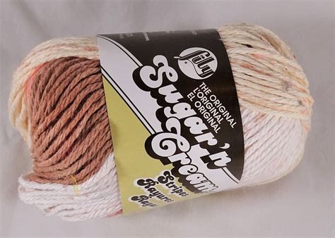 Lily Sugar N Cream Yarn Natural Stripes Knit Crochet Worsted - Etsy ...