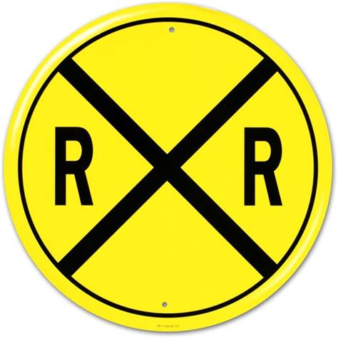 XING SIGNS Railroad Crossing RR X-ing Ronde Tin Sign : Amazon.fr ...