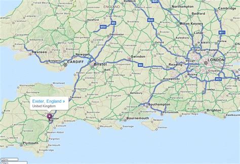 Exeter Map - United Kingdom