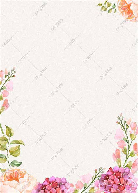 Watercolor Floral Border Warm Background Wallpaper Image For Free ...