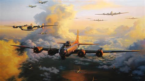 Boeing B-17 Flying Fortress: A Stunning HD Wallpaper of Military Aviation