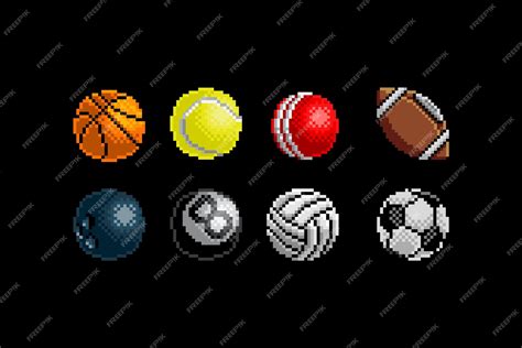 Premium Vector | Ball pattern pixel art