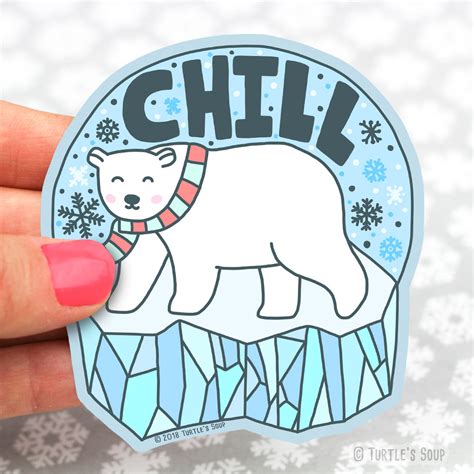 Polar Bear Stickers Winter Stickers Arctic Animals Chill | Etsy