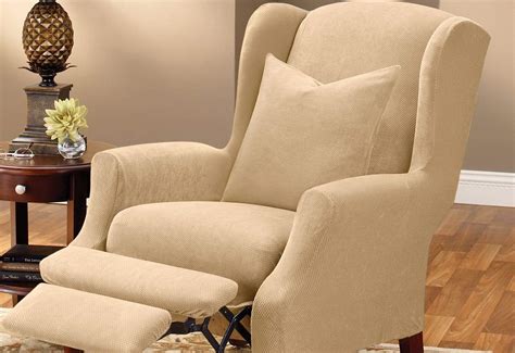 Stretch Pique Two Piece Wing Recliner Slipcover | SureFit