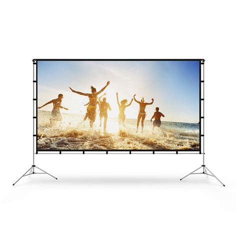 Buy Projector Screen with Stand 100 Inch, Vamvo Indoor Outdoor Movie ...