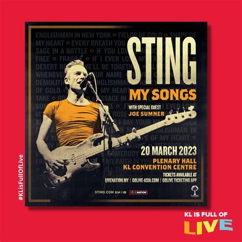 Sting Is Bringing His "My Songs" Tour To KL Next Year! Concert Details ...