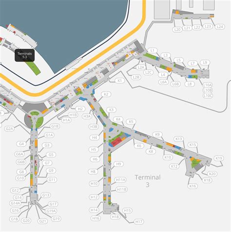 American Airlines Terminal 3 - Black Sea Map