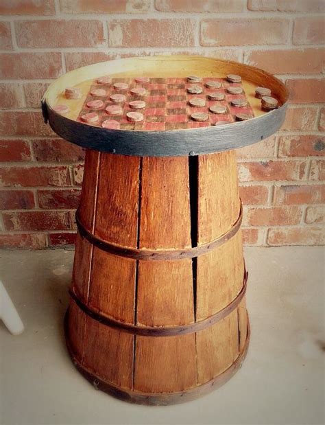 Vintage tall bushel basket with cheese hoop lid checkerboard | Bushel ...