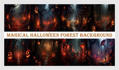 Magical Halloween Forest Background Graphic by Ansart · Creative Fabrica