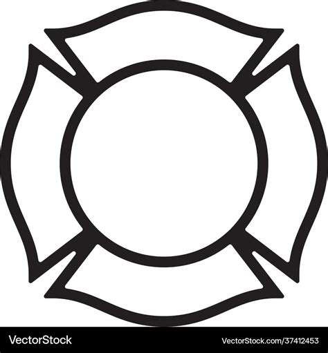 Blank firefighter maltese cross outline Royalty Free Vector