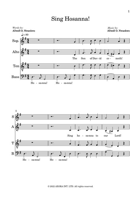 Sing Hosanna! Sheet Music | Allwell O. Nwankwo | SATB Choir