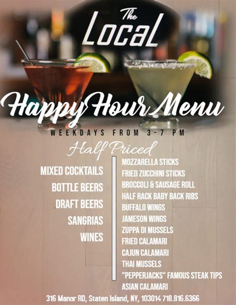 happy hour menu - The Local