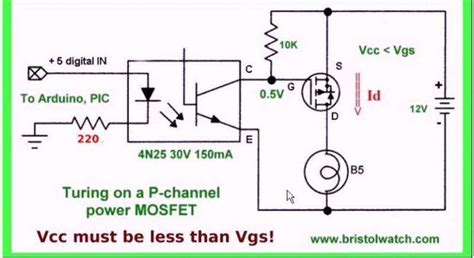 P Channel Mosfet High Side Switch Circuit