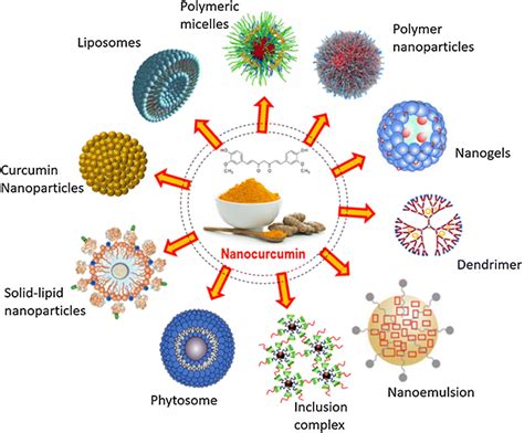 Different strategies of curcumin nano formulation preparation: (1 ...