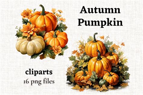 Autumn Pumpkin Clipart Illustrations Graphic by MashMashStickers ...