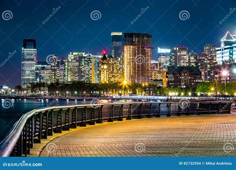 Jersey City Skyline by Night Stock Photo - Image of cityscape ...