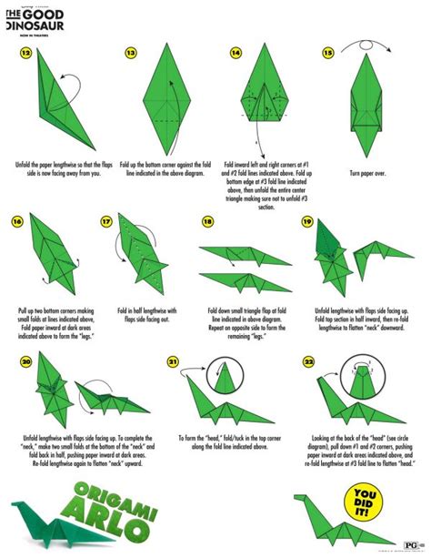 Disney The Good Dinosaur Arlo Origami Craft Instructions - Mama Likes This