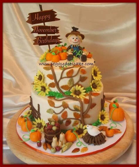 November | Fall birthday cakes, Fall cakes, Themed birthday cakes