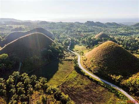 - Aerial view of road through the chocolate hills, Bohol | Royalty Free ...