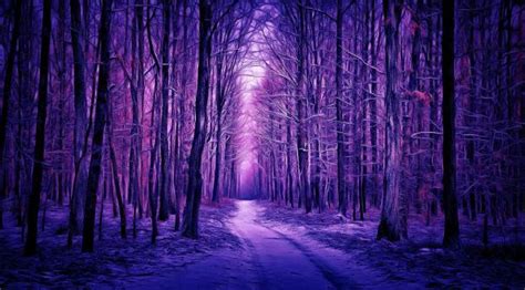 3200x1440 Purple Winter Forest 3200x1440 Resolution Wallpaper, HD ...