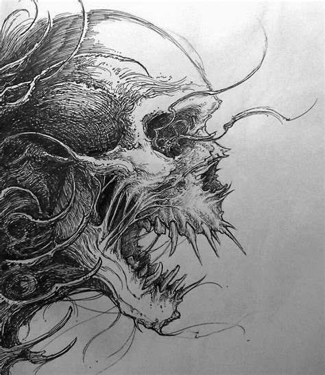 Creepy Skull Drawing at PaintingValley.com | Explore collection of ...