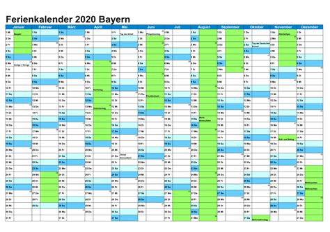 Sommerferien 2020 Bavaria PDF | Druckbarer 2020 Kalender